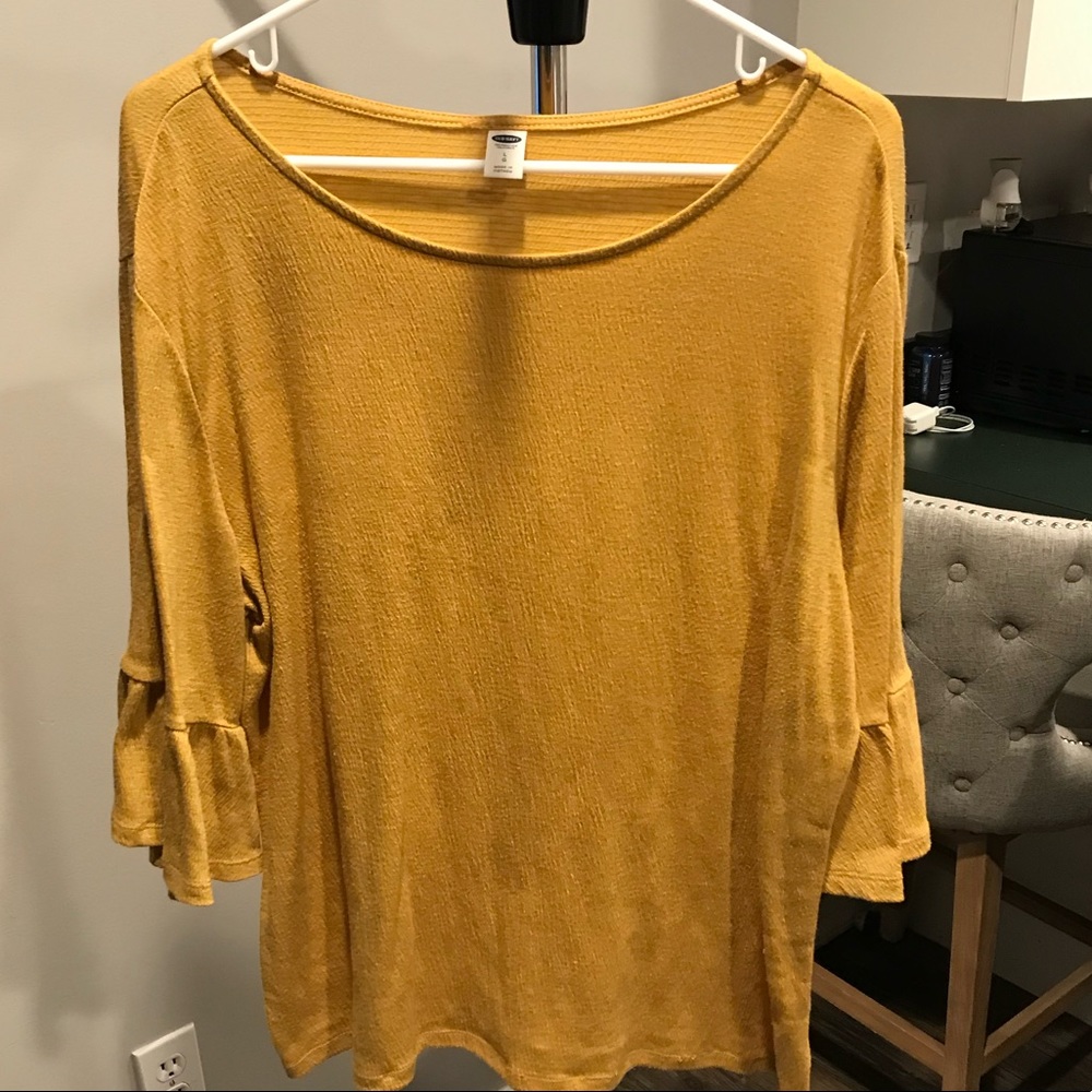 Old Navy mustard 3/4 Bellsleeve Large